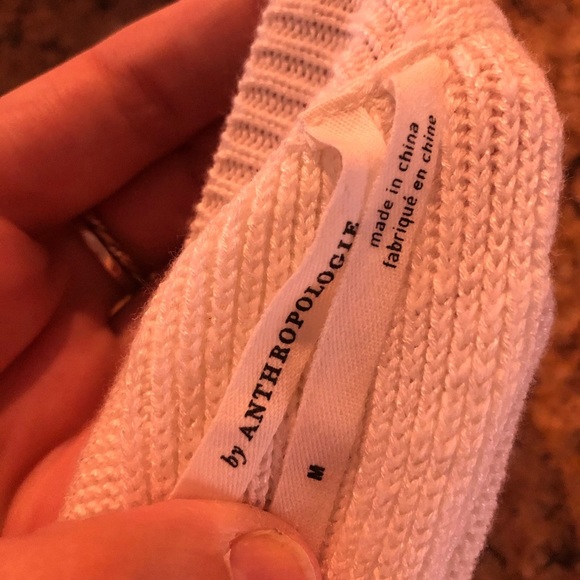 Anthropologie white cream knit tank top medium - Picture 4 of 4